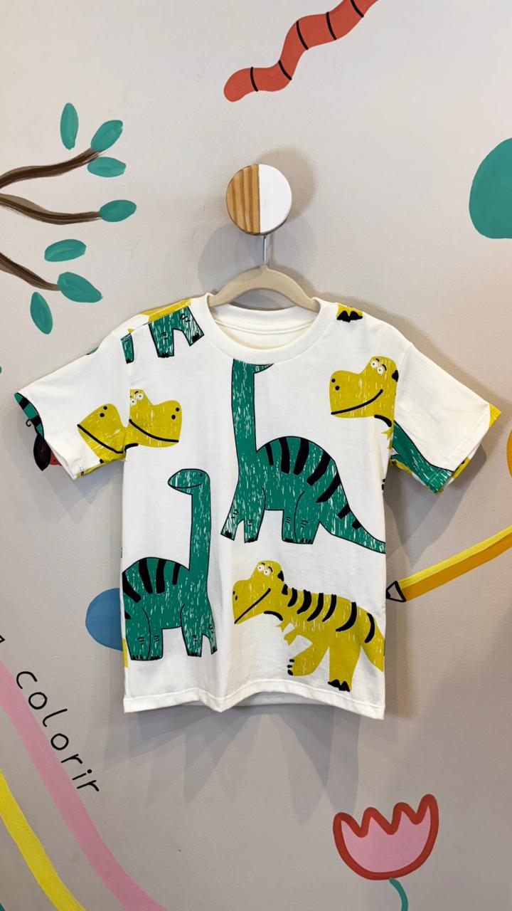 T-Shirt Infantil Amarela com Estampa Colordino - 100% Algodão | Lá Colorê