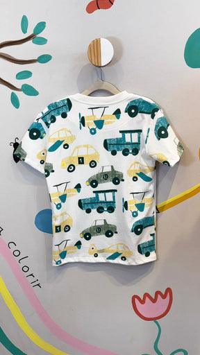 T-Shirt Infantil Branca com Estampa Car 82 - 100% Algodão | Lá Colorê
