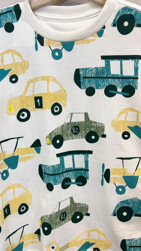 T-Shirt Infantil Branca com Estampa Car 82 - 100% Algodão | Lá Colorê