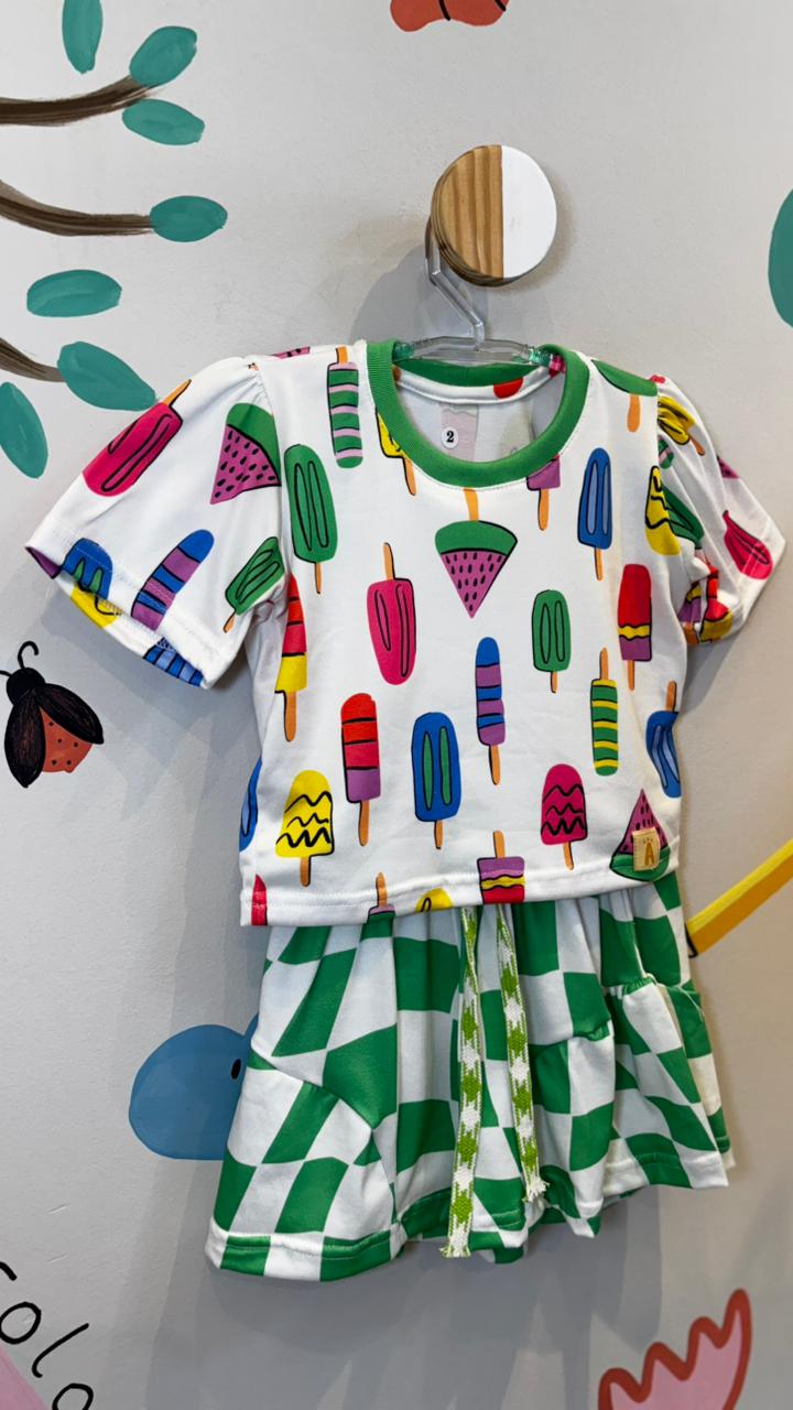 Conjunto Infantil Estampa Picolé | Lá Colorê