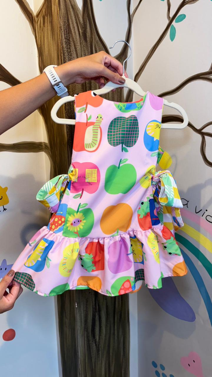Vestido Infantil Estampa Festival das Frutas | Lá Colorê