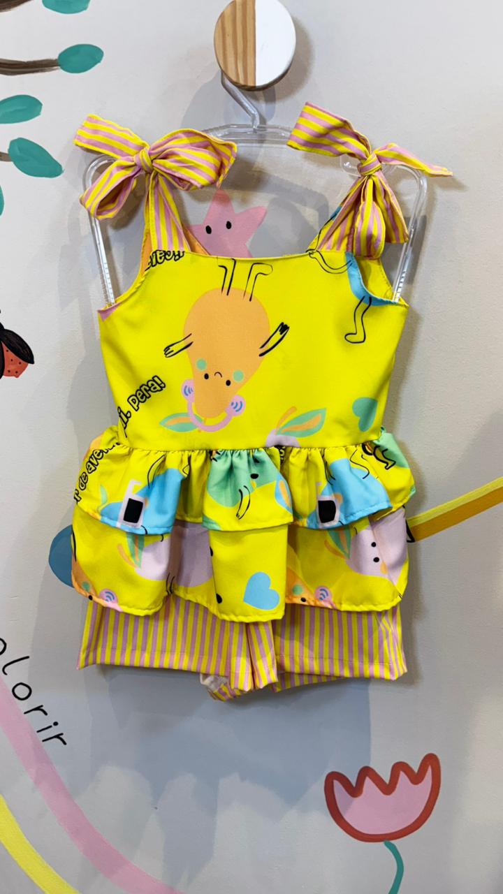 Conjunto Infantil Estampa Pêra Pop | Lá Colorê