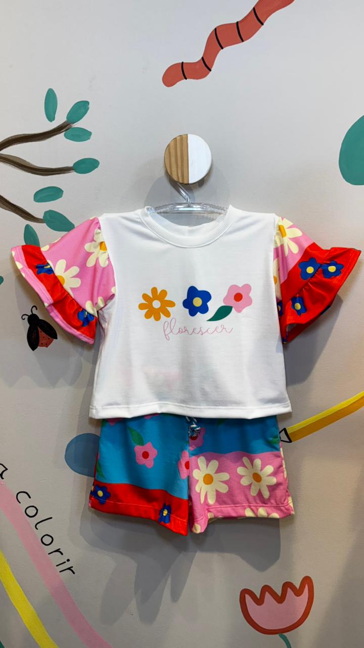 Conjunto Infantil Estampa Florescer Colors | Lá Colorê