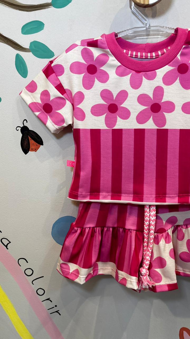 Conjunto Infantil Estampa Florzinha | Lá Colorê