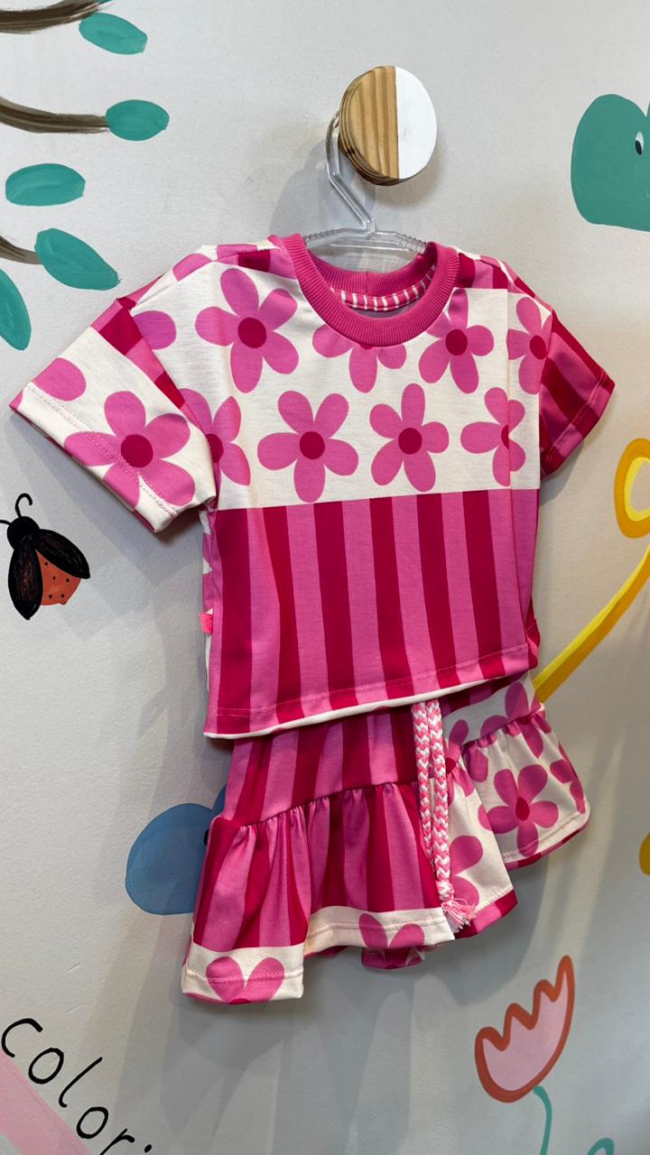 Conjunto Infantil Estampa Florzinha | Lá Colorê
