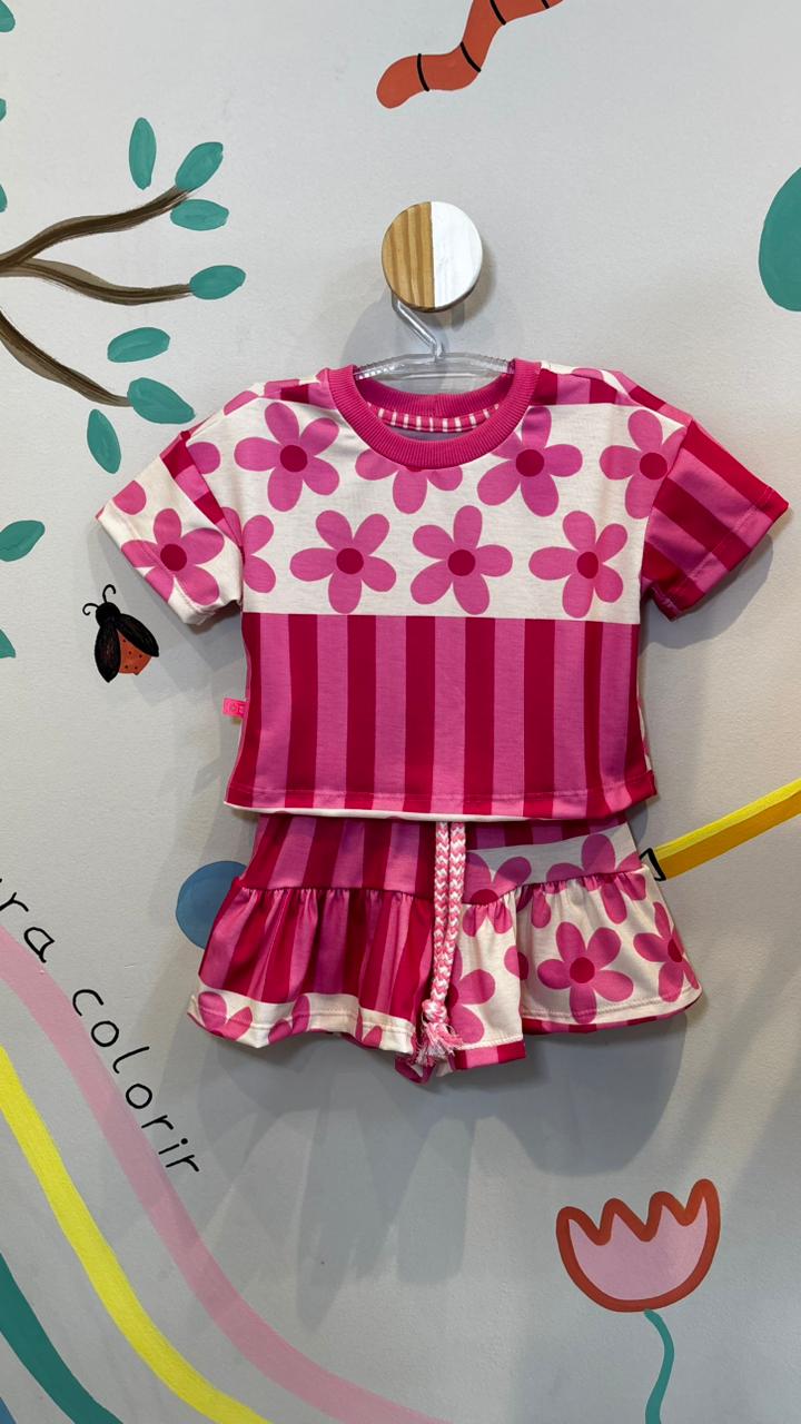 Conjunto Infantil Estampa Florzinha | Lá Colorê