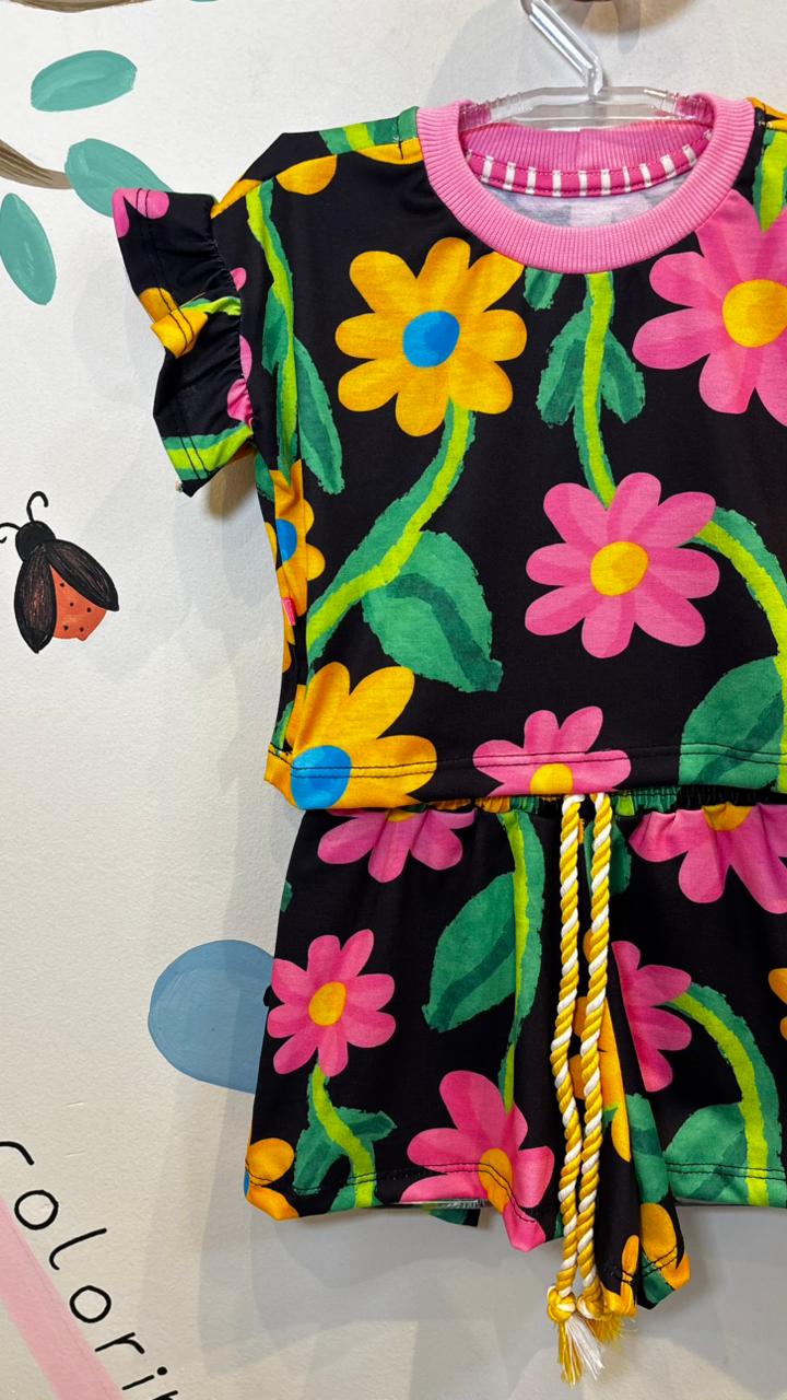 Conjunto Infantil Estampa Mimos Florais | Lá Colorê