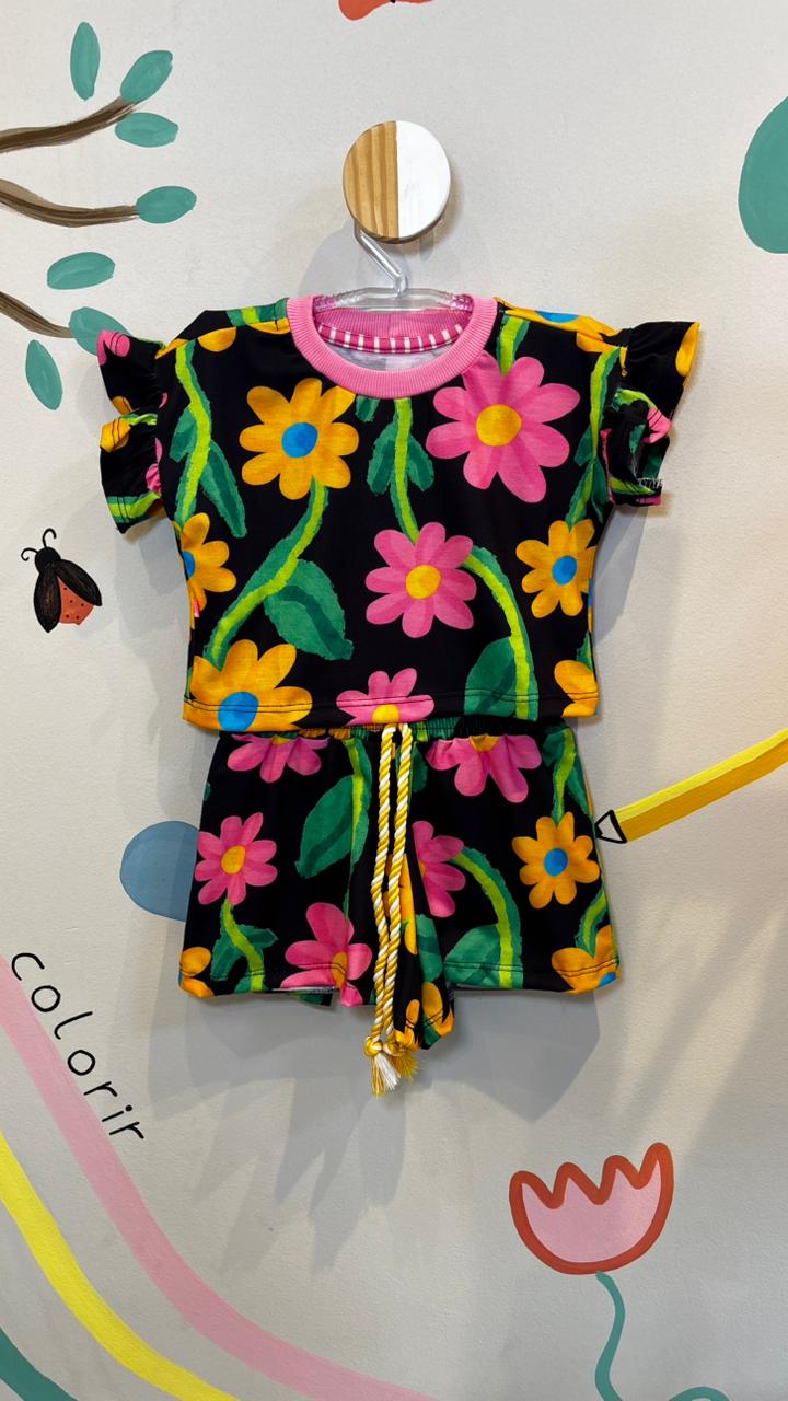 Conjunto Infantil Estampa Mimos Florais | Lá Colorê