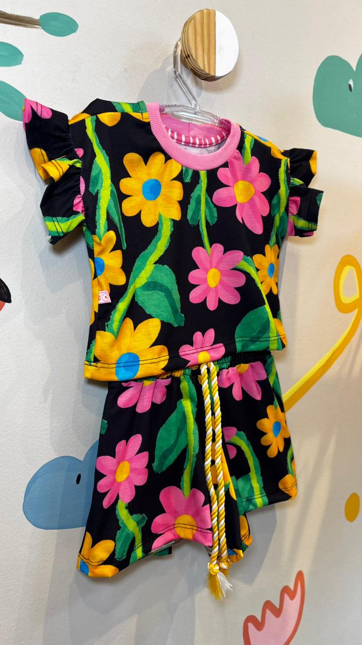 Conjunto Infantil Estampa Mimos Florais | Lá Colorê