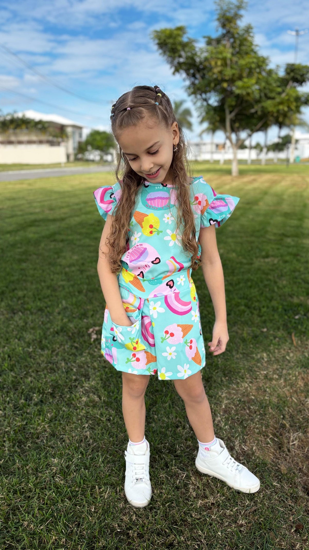 Conjunto Infantil Feminino Doce Encantado Azul claro | Lá Colorê
