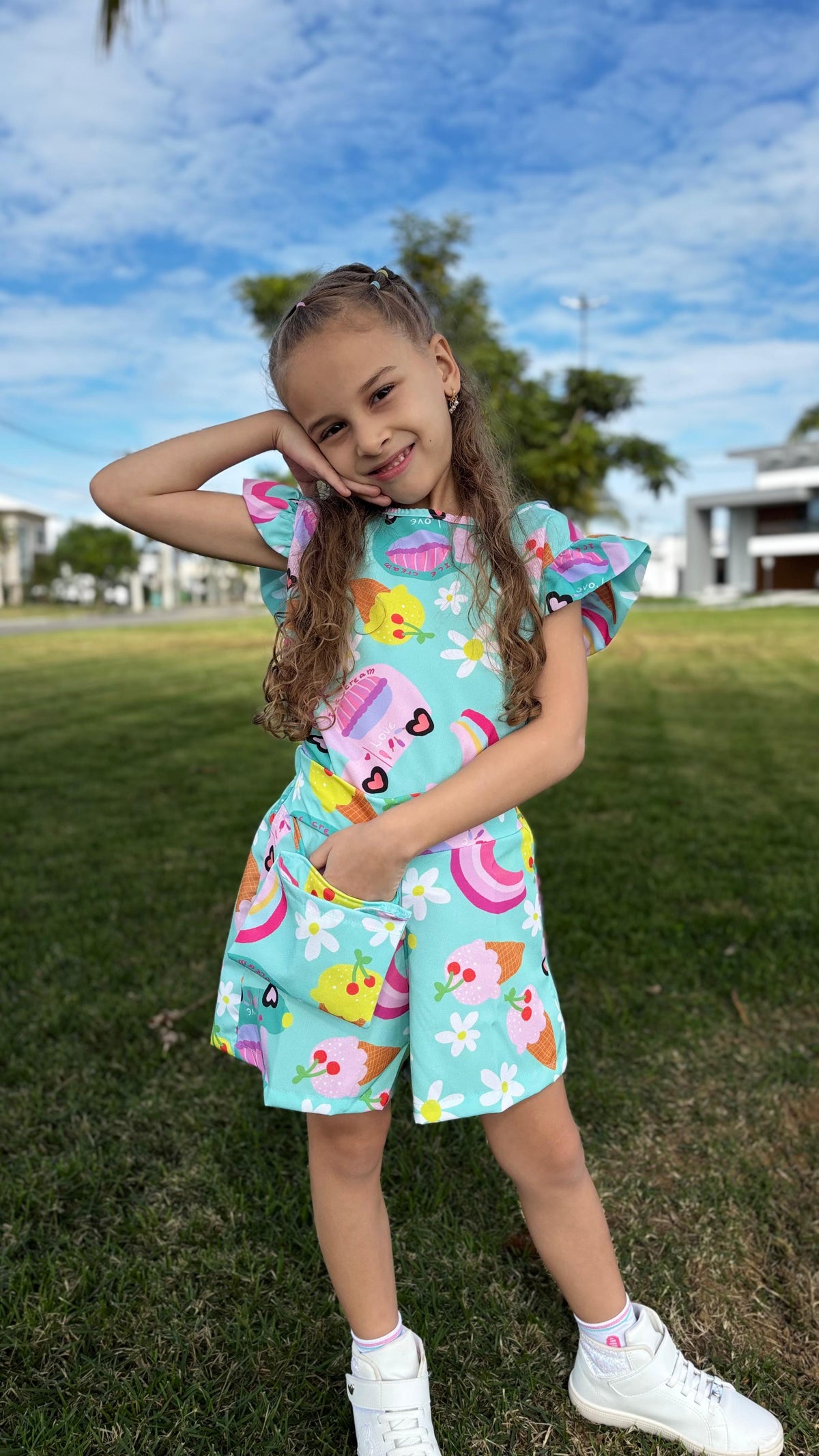 Conjunto Infantil Feminino Doce Encantado Azul claro | Lá Colorê