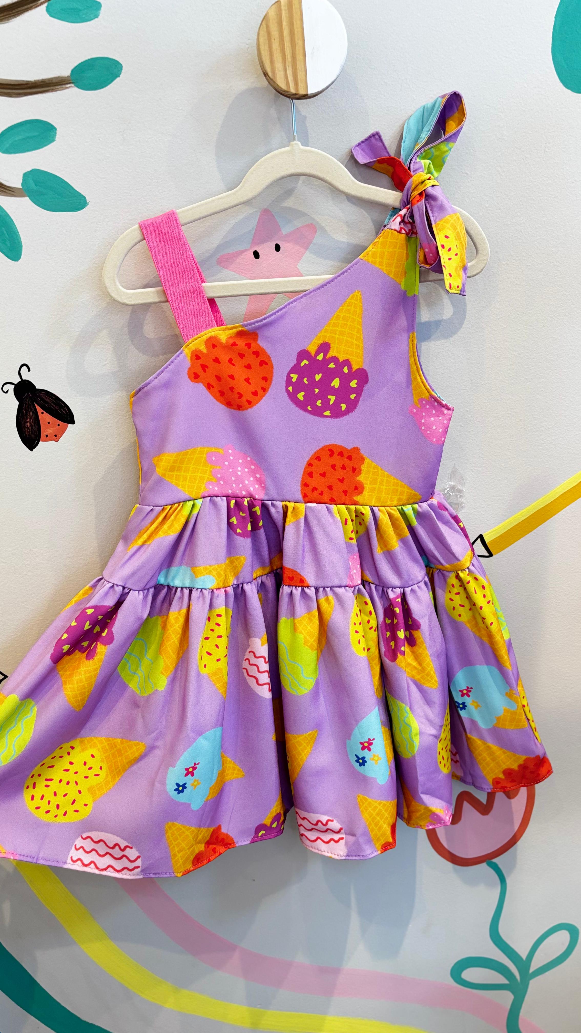 Vestido Infantil Sorvetinho | Lá Colorê