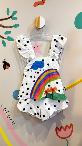 Conjunto Infantil Estampa Arco-Íris Brincante | Lá Colorê