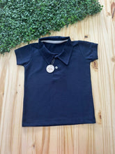 Camisa Infantil Gola Polo Azul Marinho em Tricô - 100% Algodão | Lá Colorê