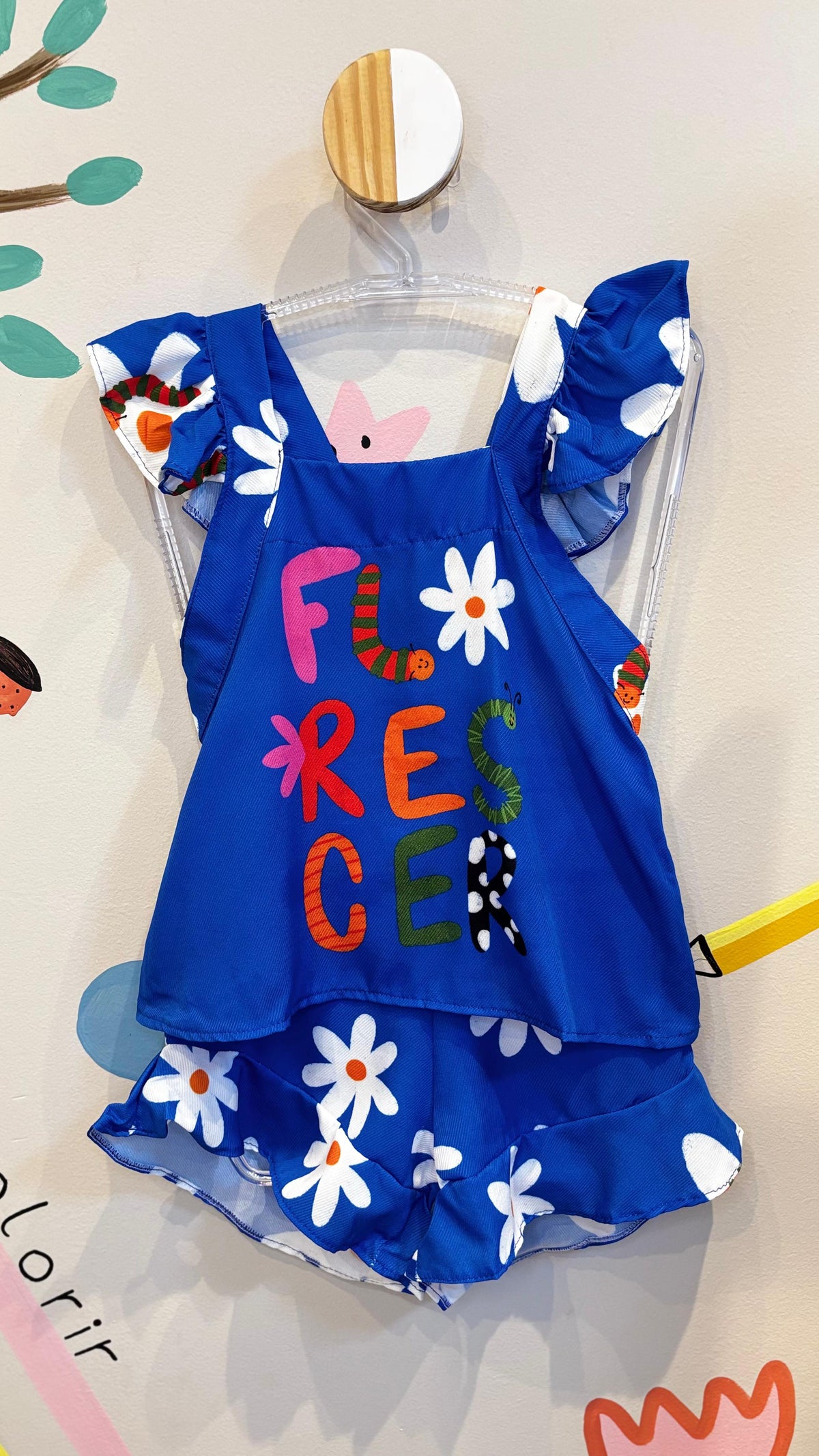 Conjunto Infantil Estampa Florescer Alça Babado | Lá Colorê