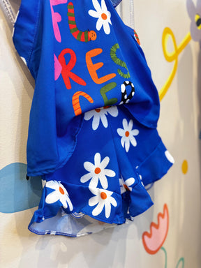 Conjunto Infantil Estampa Florescer Alça Babado | Lá Colorê