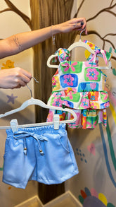 Conjunto Infantil Estampa Pintura de Flores | Lá Colorê