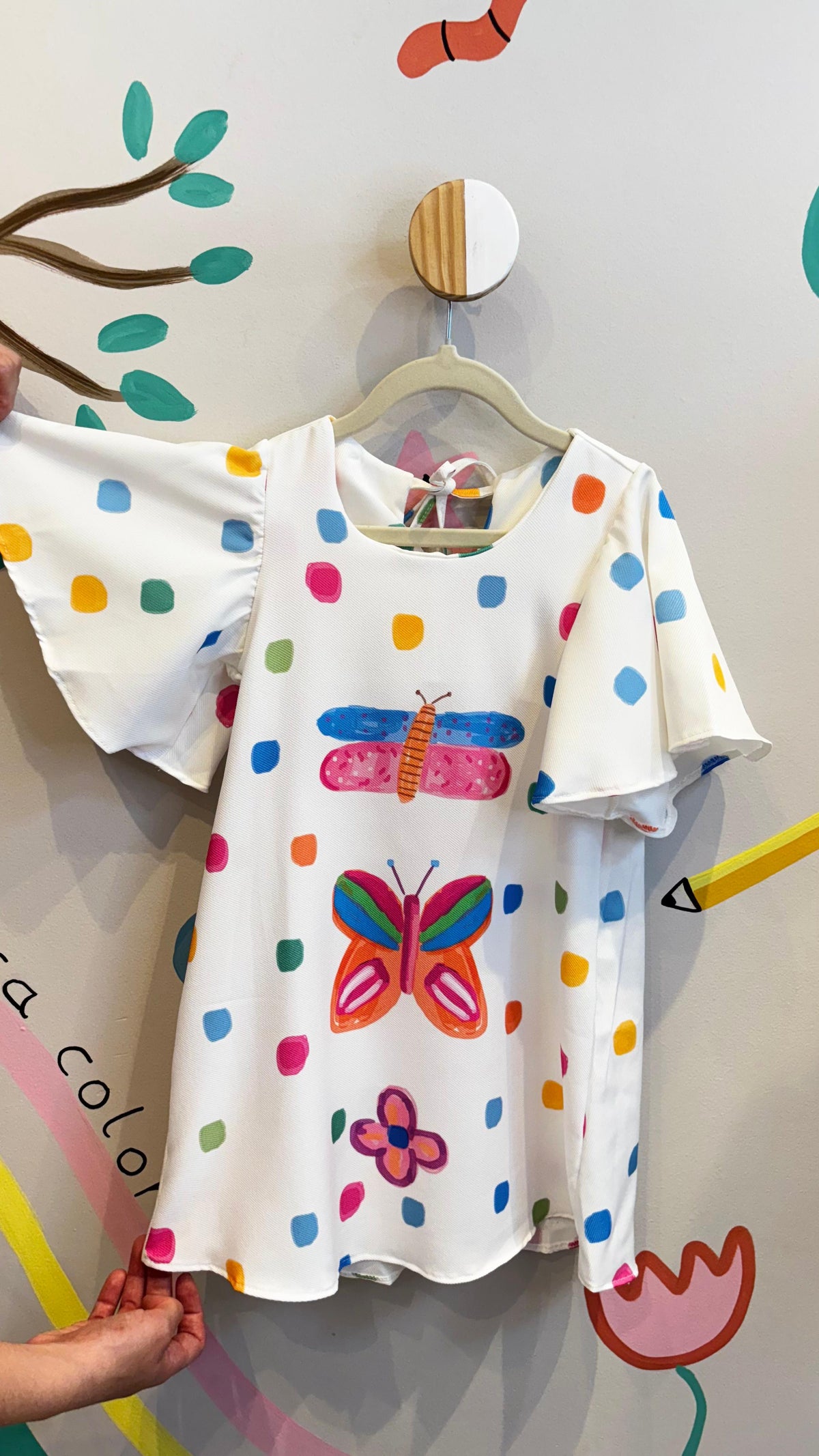 Vestido Infantil Estampa Borboletas da Primavera | Lá Colorê