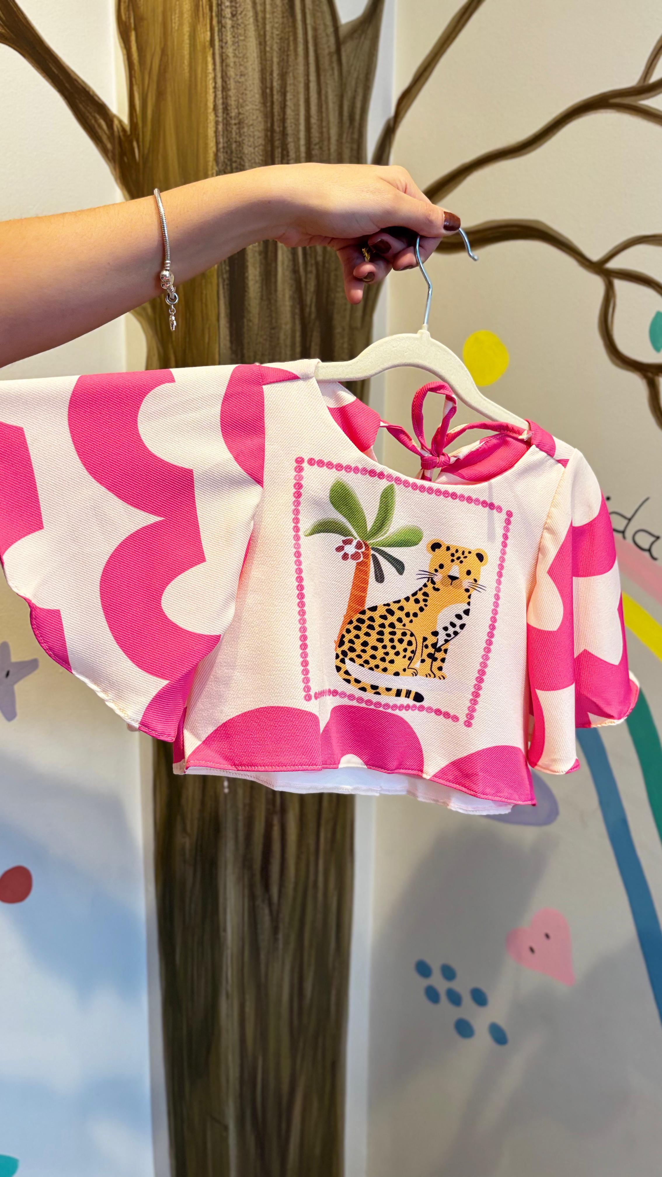 Conjunto Infantil Estampa Oncinha Tropical | Lá Colorê