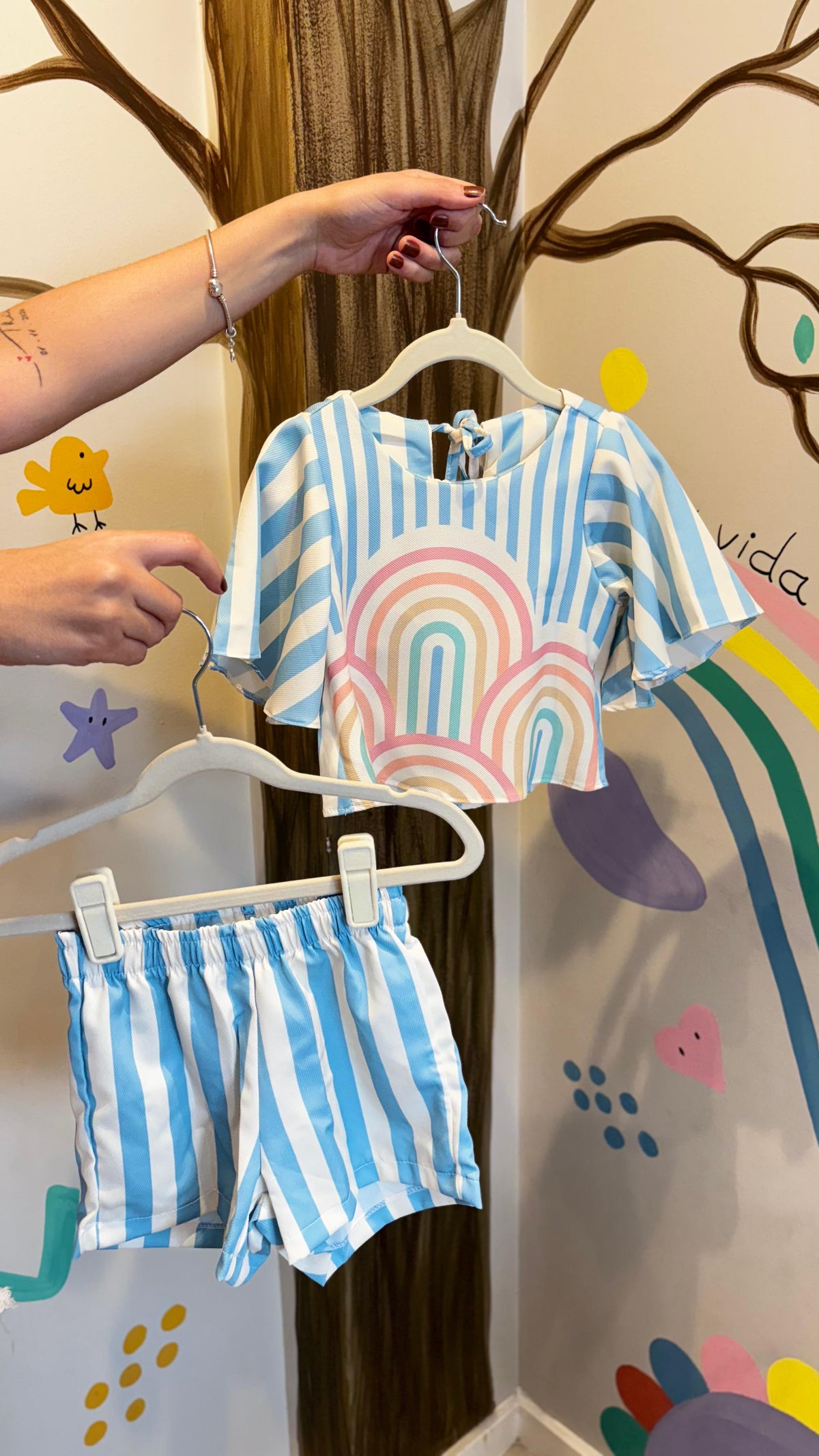 Conjunto Infantil Estampa Céu de Algodão | Lá Colorê