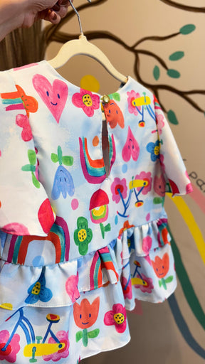 Conjunto Infantil Estampa Primavera em Festa | Lá Colorê