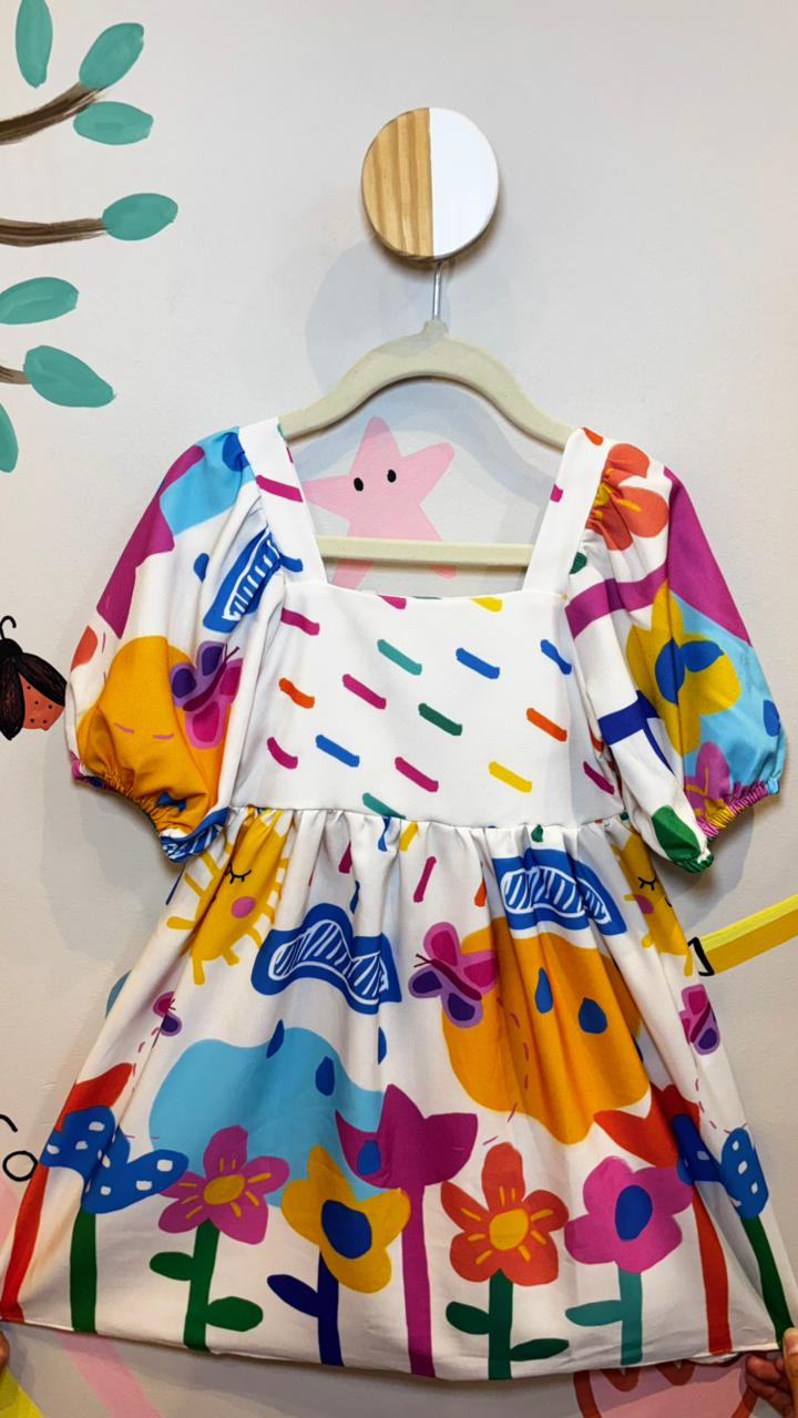 Vestido Infantil Estampa Colorê | Lá Colorê