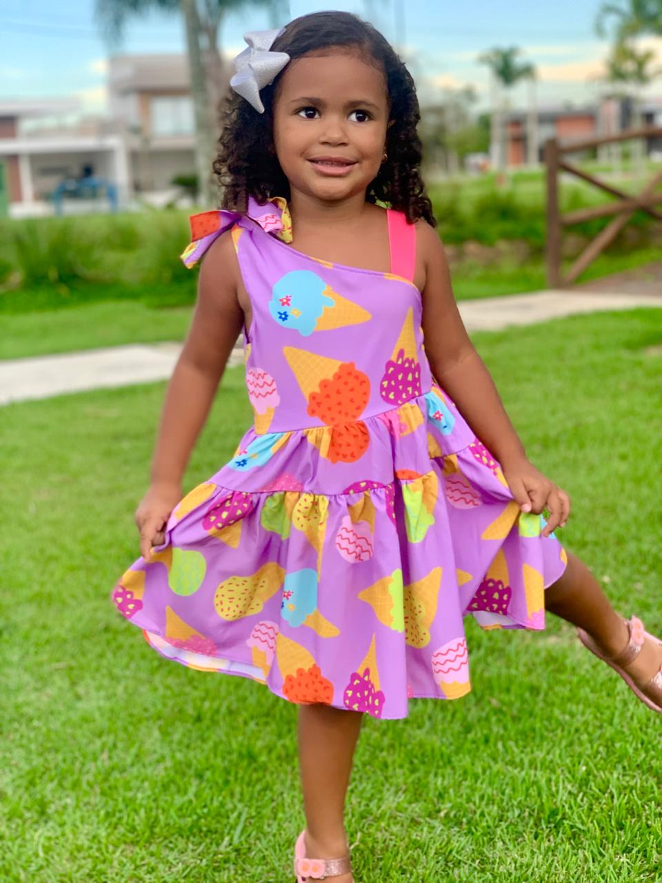 Vestido Infantil Sorvetinho | Lá Colorê