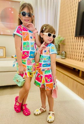 Conjunto Infantil Estampa Pop Color | Lá Colorê