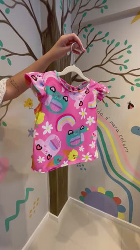 Conjunto Infantil Feminino Doce Encantado Rosa | Lá Colorê