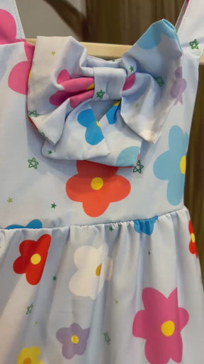 Vestido Infantil Laço Azul | Lá Colorê