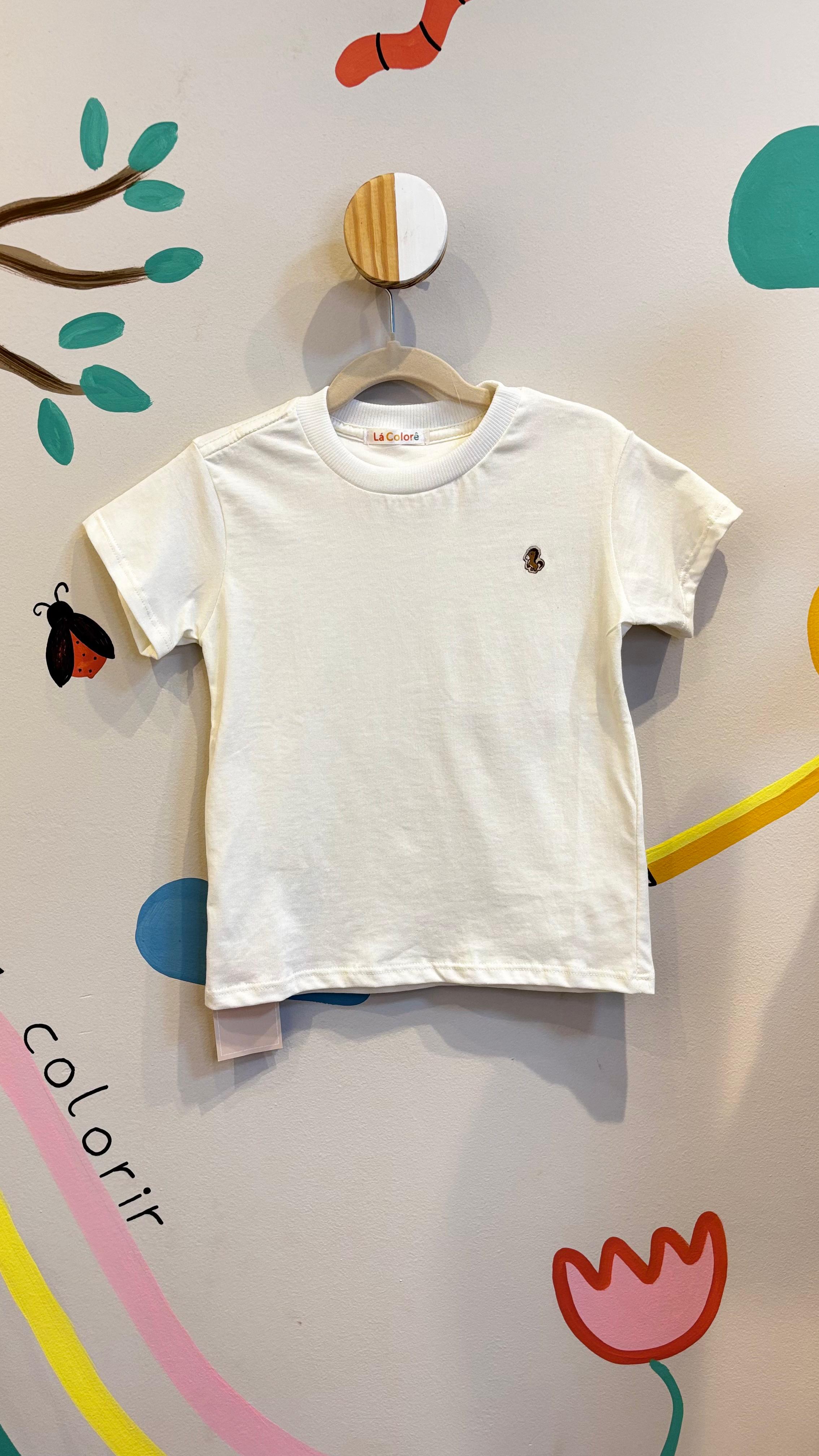 T-shirt Infantil Offwhite - 100% Algodão | Lá Colorê