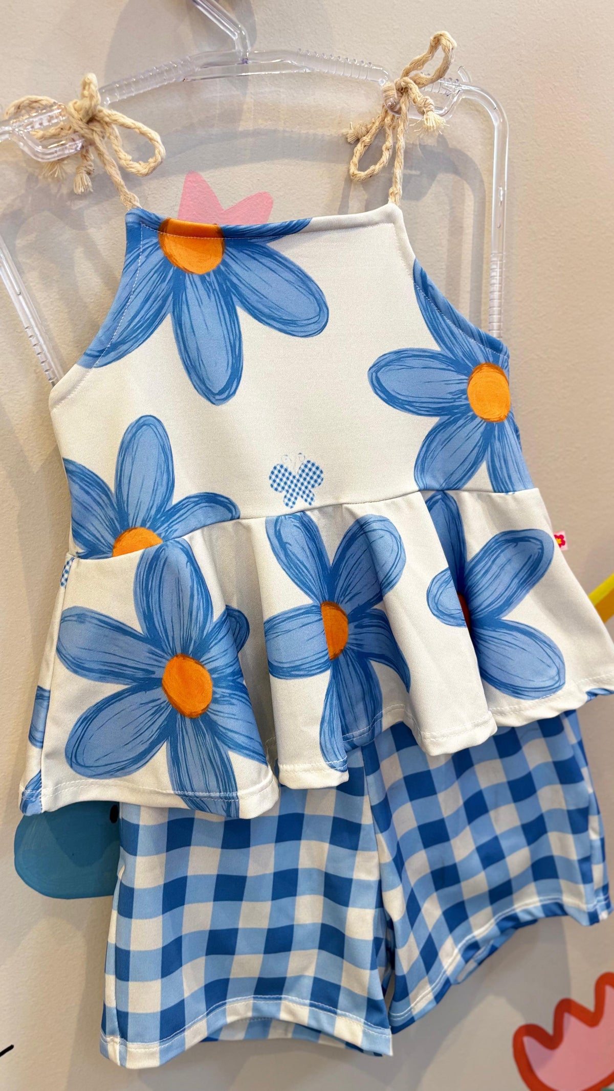 Conjunto Infantil Estampa Flor Azul | Lá Colorê