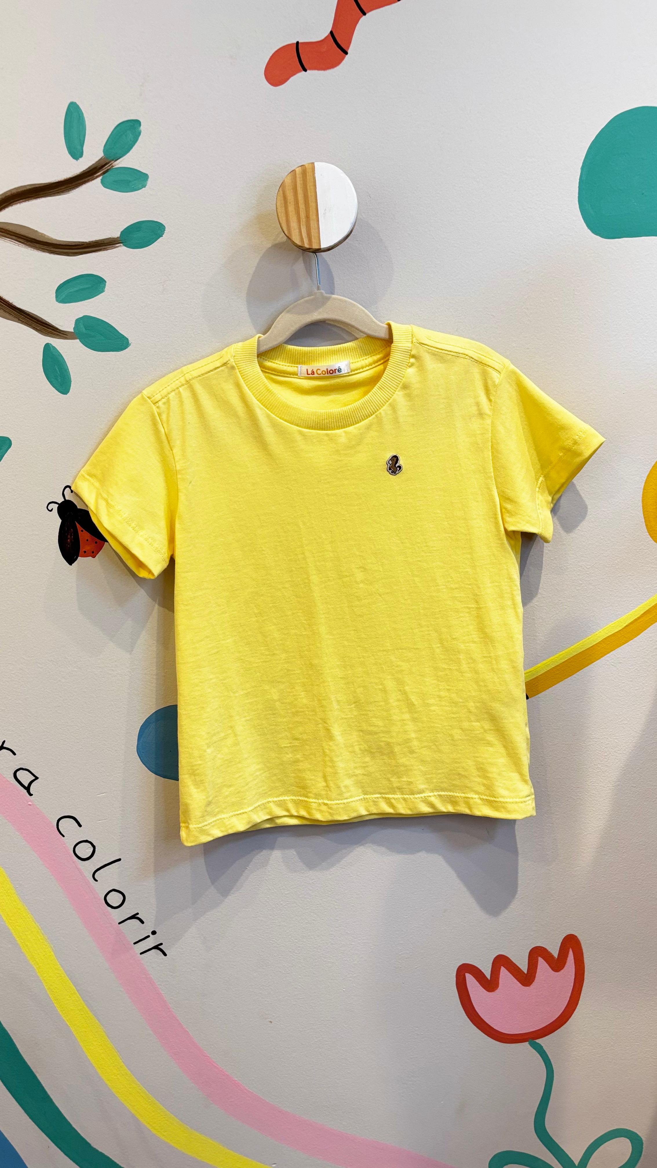 T-shirt Infantil Lisa Amarelo Bebê - 100% Algodão | Lá Colorê